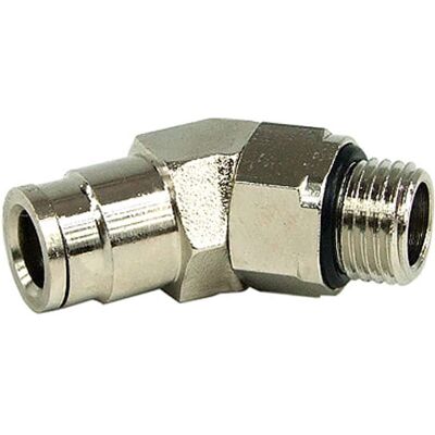 Aquatuning 8mm G1/4 Steckanschluss 45° drehbar- komplett vernickelt Aquatuning 8mm G1/4 Steckanschluss 45° drehbar- komplett vernickelt