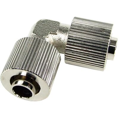 Aquatuning 10/8mm L Schlauchverbinder - kompakt - silber nickel Aquatuning 10/8mm L Schlauchverbinder - kompakt - silber nickel