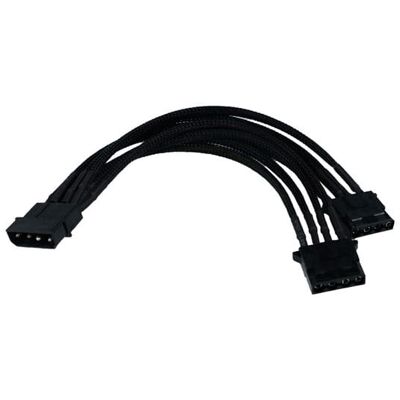 Phobya Y-Kabel 4Pin auf 2x 4Pin Einzel Sleeving - Schwarz 20cm Phobya Y-Kabel 4Pin auf 2x 4Pin Einzel Sleeving - Schwarz 20cm