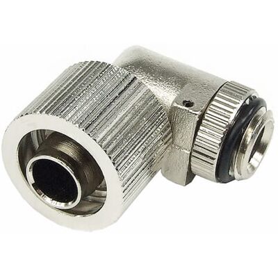 Aquatuning 16/10mm Anschraubtülle 90° drehbar G1/4 - kompakt - silber nickel Aquatuning 16/10mm Anschraubtülle 90° drehbar G1/4 - kompakt - silber nickel