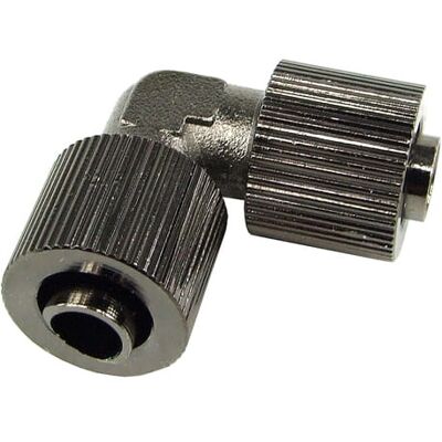 Aquatuning 10/8mm L Schlauchverbinder - kompakt - black nickel Aquatuning 10/8mm L Schlauchverbinder - kompakt - black nickel