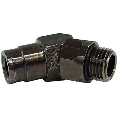 Aquatuning 8mm G1/4 Steckanschluss 45° drehbar- komplett black nickel Aquatuning 8mm G1/4 Steckanschluss 45° drehbar- komplett black nickel