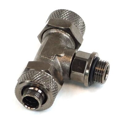 Aquatuning 10/8mm (8x1mm) Anschraubtülle G1/8 T drehbar - black nickel Aquatuning 10/8mm (8x1mm) Anschraubtülle G1/8 T drehbar - black nickel