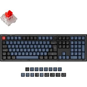 Keychron V6 - Gaming-Tastatur schwarz/blau, DE-Layout, Gateron G...