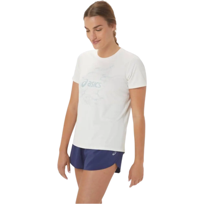 Asics Nagino Graphic Run Damen T-Shirt - SS23 - Weiß - XS - T-Shirt Asics Nagino Graphic Run Damen T-Shirt - SS23 - Weiß - XS - T-Shirt