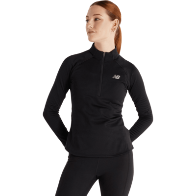 New Balance Heat Grid Half Zip T-Shirt - Schwarz - Sportbekleidung New Balance Heat Grid Half Zip T-Shirt - Schwarz - Sportbekleidung
