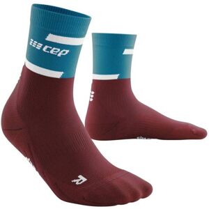 CEP THE RUN Mid Cut V4 Herren Laufsocke petrol-red Gr. 39-42