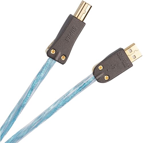 Supra Cables Excalibur   USB Kabel 2.0 A-B   2,0 m   Eis Blau