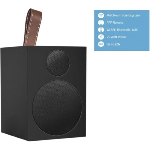 Quadral Breeze One, Schwarz - Multiroom-Lautsprecher mit WLAN- und Bluetooth-Schnittstelle, AUX IN und Akku