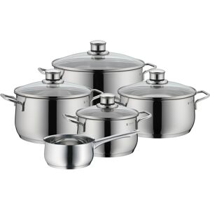 WMF Diadem Plus Topfset Induktion 5-teilig, Kochtopf Set mit Glasdeckel, Cromargan Edelstahl poliert