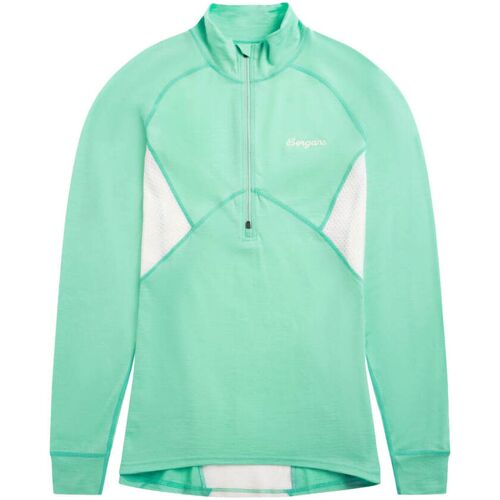 Bergans Inner:Pure Merino Damen Zip - Mint Crush/Vanilla White, S