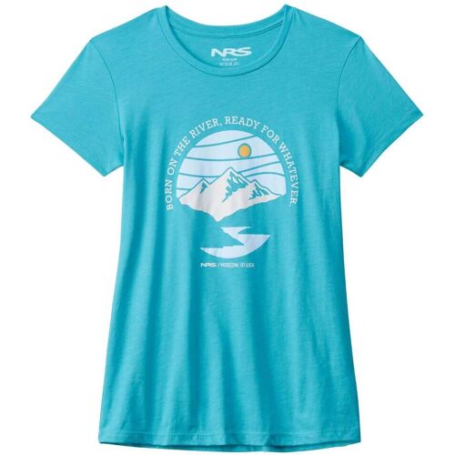 NRS Women's Born On The River T-Shirt - Bondi Blue, XL