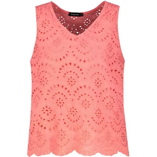 Bluse, ärmellos,V-Auschnitt,Vordert female