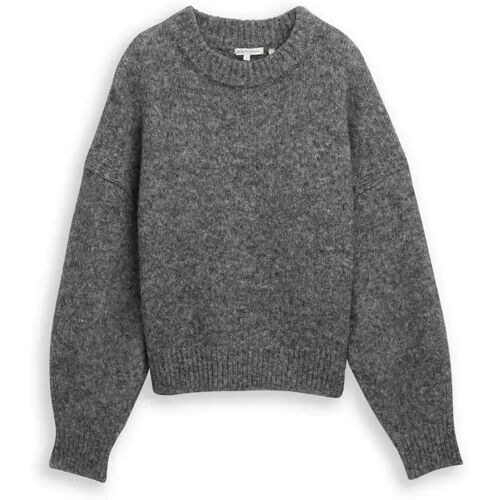 knit hairy crew-neck pullover female