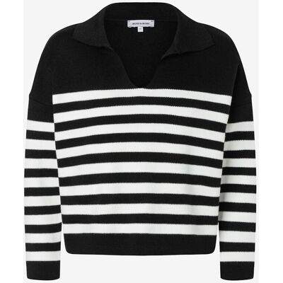 40 Striped Pullover with Sailor Colla female 40 Striped Pullover with Sailor Colla female