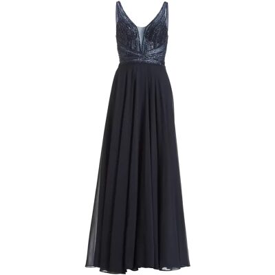 38 Langes Chiffon-Abendkleid mit Stick female 38 Langes Chiffon-Abendkleid mit Stick female