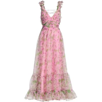 32 Abendkleid mit floralem Print und R female 32 Abendkleid mit floralem Print und R female