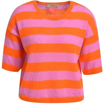 XS STRIPED HAIRY HALF SLV PULLOVER female XS STRIPED HAIRY HALF SLV PULLOVER female