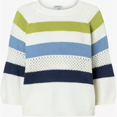 44 Pullover with Stripes, 3/4 Sleeve female 44 Pullover with Stripes, 3/4 Sleeve female