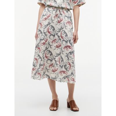 ESS LINEN FLARE MIDI SKIRT female ESS LINEN FLARE MIDI SKIRT female