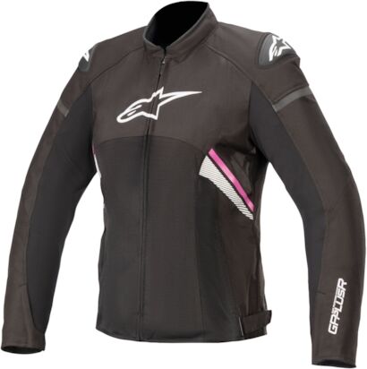 ALPINESTARS Stella T-GP Plus R V3 Air Jacket, Women's summer motorcycle, Black-White-Fuchsia