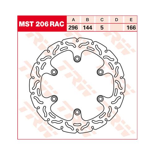 TRW Brake disc, discs for motorcycles, MST206RAC