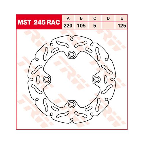 TRW Brake disc, discs for motorcycles, MST245RAC
