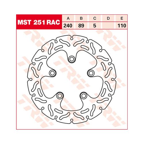 TRW Brake disc, discs for motorcycles, MST251RAC