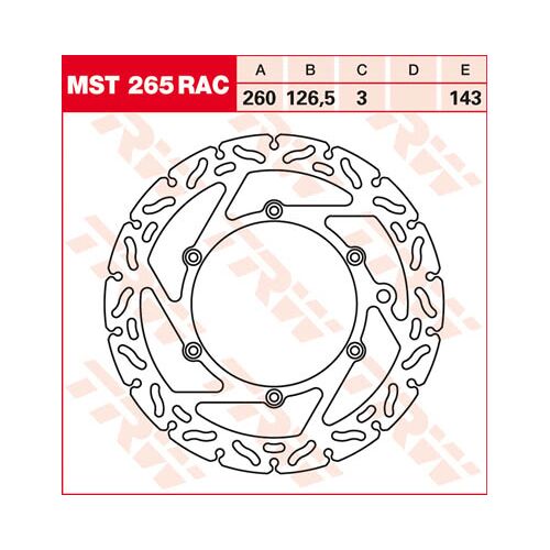 TRW Brake disc, discs for motorcycles, MST265RAC