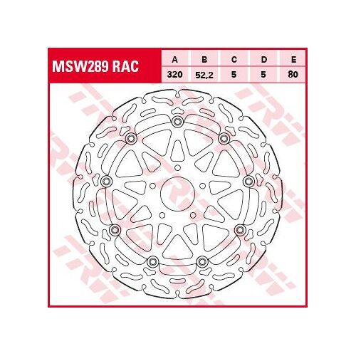 TRW Brake disc, discs for motorcycles, MSW289RAC