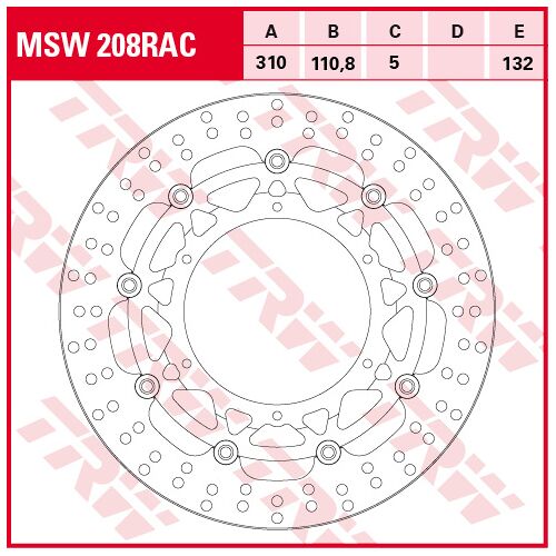 TRW Brake disc, discs for motorcycles, MSW208RAC