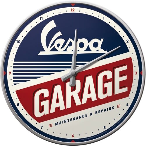 NOSTALGIC ART Wall Clock Vespa Garage, Clocks about motorcycles