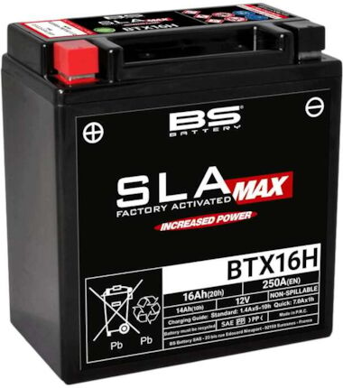 BS BATTERY Sealed battery maintenance free, Batteries for motorcycle & scooter, BTX16H SLA MAX