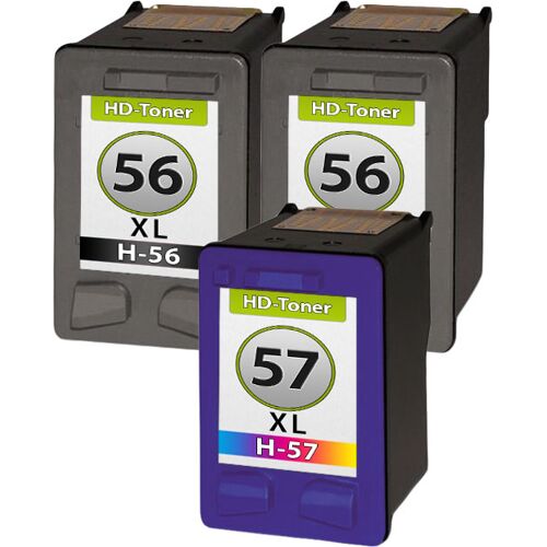 TonerPartner Multipack kompatibel zu HP 56 / 57 enthält 3x Druckkopfpatrone