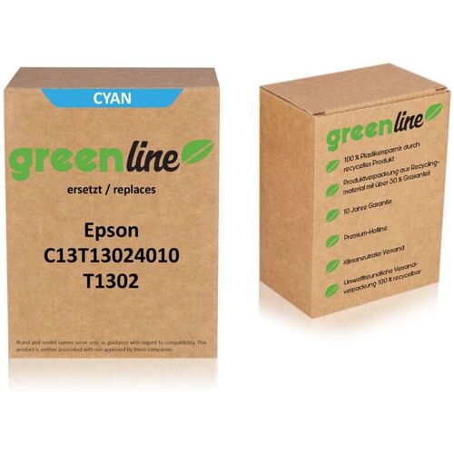 TonerPartner greenline ersetzt Epson C13T13024010 / T1302 Tintenpatrone, cyan