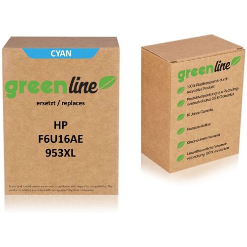 TonerPartner greenline ersetzt HP F6U16AE / 953XL Tintenpatrone, cyan