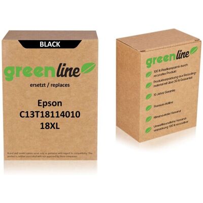 TonerPartner greenline ersetzt Epson 18XL (C13T18114010) Tintenpatrone, schwarz TonerPartner greenline ersetzt Epson 18XL (C13T18114010) Tintenpatrone, schwarz