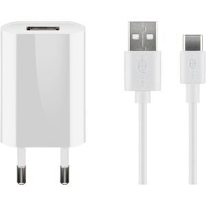 Goobay USB-C™ Ladeset 1 A - Netzteil mit Type-C™  Kabel 1m (weiß)