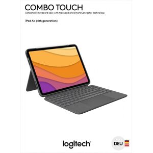 Logitech Tastatur Combo Touch, Smart Connector, grau für Apple iPad Air 10.9