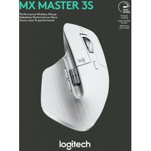 Logitech Maus MX Master 3S, Wireless, Bolt, Bluetooth, hellgrau Laser, Darkfield, 200-8000 dpi, 7 Tasten, Akku, Retail