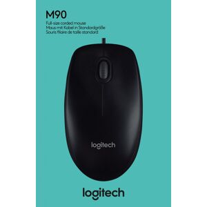 Logitech Maus M90, USB, schwarz Optisch, 1000 dpi, 3 Tasten, Retail