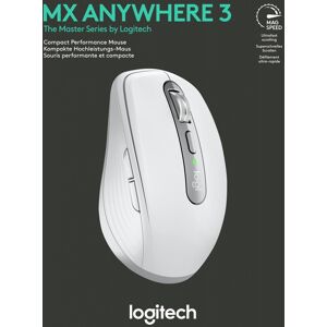 Logitech Maus MX Anywhere 3, Wireless, Unifying, Bluetooth, hellgrau Laser, 200-4000 dpi, 6 Tasten, Akku, Retail