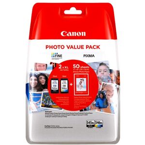 Canon Tintenpatronen Value-Pack PG545XL/CL-546XL schwarz/color, inkl. 50 Blatt Fotopapier 10x15cm