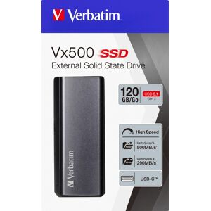 Verbatim SSD 120GB, USB 3.1, Typ A-C, Mini Vx500, (R) 500MB/s, (W) 290MB/s, Retail-Blister