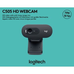 Logitech Webcam C505, HD 720p, schwarz 1280x720, 30 FPS, USB, Retail