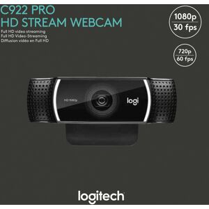 Logitech Webcam C922 Pro Stream, Full HD 1080p, schwarz 1920x1080, 30 FPS, USB, Retail