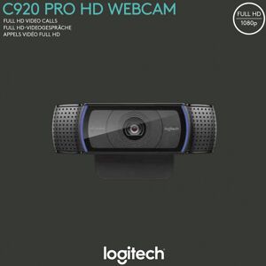 Logitech Webcam C920, Full HD 1080p, schwarz 1920x1080, 30 FPS, USB, Retail