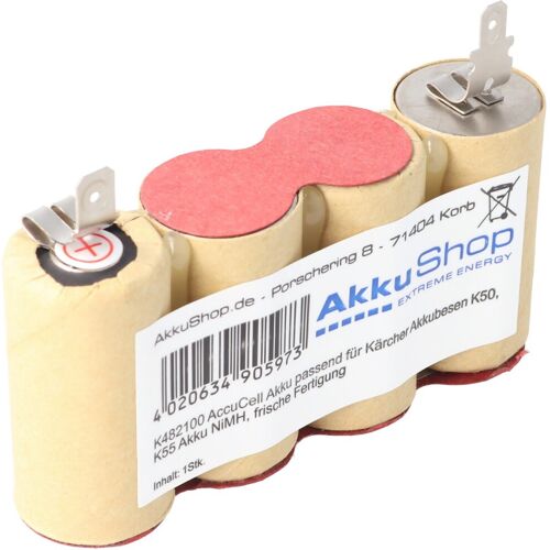 AccuCell Akku passend für Kärcher Akkubesen K50, K55 Akku NiMH 2000mAh