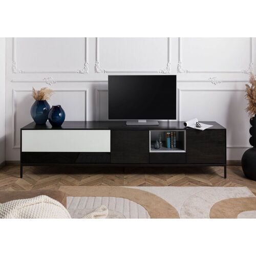 Massivmoebel24.de TV-Board Mango 240x45x55 dunkelgrau geölt CHICAGO #203