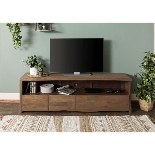 Massivmoebel24.de TV-Board Mango 190x50x60 braun geölt / sandgestrahlt PURE MANGO #120